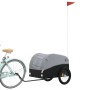 Remolque para bicicleta hierro negro y gris 45 kg de vidaXL, Remolques para bicicletas - Ref: Foro24-94126, Precio: 84,14 €, ...