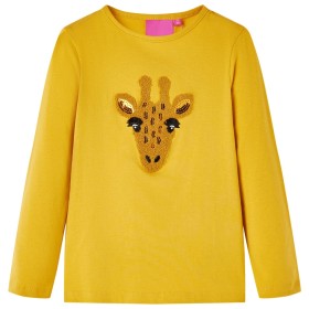 Dark ocher long-sleeved children's t-shirt 128 by vidaXL, Kids T-shirts - Ref: Foro24-13482, Price: 9,99 €, Discount: %