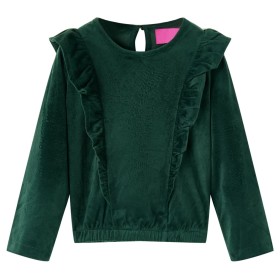 Blusa infantil con volantes verde oscuro 104 de vidaXL, Camisetas para niños - Ref: Foro24-15107, Precio: 11,99 €, Descuento: %