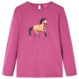 Camiseta infantil de manga larga estampado de caballo frambuesa 128 de vidaXL, Camisetas para niños - Ref: Foro24-14027, Prec...