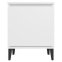 Mesitas de noche con patas de metal blanco 40x30x50 cm de vidaXL, Mesitas de noche - Ref: Foro24-805834, Precio: 61,12 €, Des...