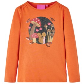 Langärmliges Kinder-T-Shirt 104 in gebranntem Orange von vidaXL, Kinder-T-Shirts - Ref: Foro24-14155, Preis: 9,99 €, Rabatt: %