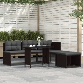 Gartenmöbel-Set 4-teilig aus braunem synthetischem Rattan von vidaXL, Gartensets - Ref: Foro24-44288, Preis: 265,99 €, Rabatt: %