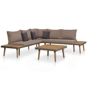 4-piece garden furniture set and solid acacia wood cushions by vidaXL, Garden sets - Ref: Foro24-44240, Price: 570,38 €, Disc...