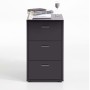 FMD Black bedside table with 3 drawers by FMD, Nightstands - Ref: Foro24-428803, Price: 159,76 €, Discount: %