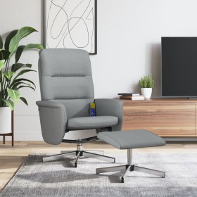 Sillón reclinable de masaje con reposapiés tela gris claro de vidaXL, Sillones - Ref: Foro24-356582, Precio: 130,64 €, Descue...