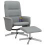 Sillón reclinable de masaje con reposapiés tela gris claro de vidaXL, Sillones - Ref: Foro24-356582, Precio: 155,57 €, Descue...