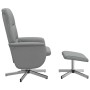 Sillón reclinable de masaje con reposapiés tela gris claro de vidaXL, Sillones - Ref: Foro24-356582, Precio: 155,57 €, Descue...