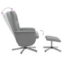 Sillón reclinable de masaje con reposapiés tela gris claro de vidaXL, Sillones - Ref: Foro24-356582, Precio: 155,57 €, Descue...