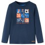 Children's long-sleeved navy blue mélange t-shirt 128 by vidaXL, Kids T-shirts - Ref: Foro24-12702, Price: 11,19 €, Discount: %