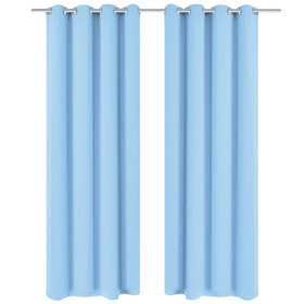 Blackout curtains 2 pieces with metal eyelets 135x175cm turquoise by vidaXL, Curtains and curtains - Ref: Foro24-132207, Pric...