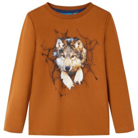 Children's long-sleeved t-shirt in cognac color 92 by vidaXL, Kids T-shirts - Ref: Foro24-12929, Price: 8,99 €, Discount: %