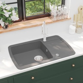 Kitchen sink with a gray granite bowl by vidaXL, Sinks - Ref: Foro24-142945, Price: 159,67 €, Discount: %