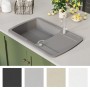 Kitchen sink with a gray granite bowl by vidaXL, Sinks - Ref: Foro24-142945, Price: 159,67 €, Discount: %