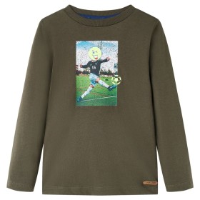 Camiseta infantil con manga larga caqui 128 de vidaXL, Camisetas para niños - Ref: Foro24-12737, Precio: 9,99 €, Descuento: %