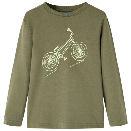 Khaki long-sleeved children's t-shirt 104 by vidaXL, Kids T-shirts - Ref: Foro24-13435, Price: 7,99 €, Discount: %