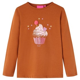 Camiseta infantil de manga larga color coñac 128 de vidaXL, Camisetas para niños - Ref: Foro24-14052, Precio: 9,99 €, Descuen...