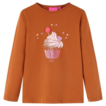 Children's long-sleeved t-shirt in cognac color 128 by vidaXL, Kids T-shirts - Ref: Foro24-14052, Price: 9,97 €, Discount: %