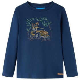 Marineblaues Langarm-T-Shirt für Kinder 116 von vidaXL, Kinder-T-Shirts - Ref: Foro24-13021, Preis: 8,99 €, Rabatt: %