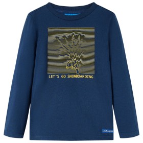 Marineblaues Langarm-T-Shirt für Kinder 104 von vidaXL, Kinder-T-Shirts - Ref: Foro24-13105, Preis: 9,99 €, Rabatt: %