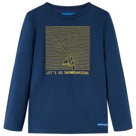 Marineblaues Langarm-T-Shirt für Kinder 128 von vidaXL, Kinder-T-Shirts - Ref: Foro24-13107, Preis: 9,49 €, Rabatt: %