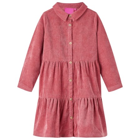 Vestido infantil de manga larga de pana rosa palo 140 de vidaXL, Vestidos de niños - Ref: Foro24-14258, Precio: 12,99 €, Desc...