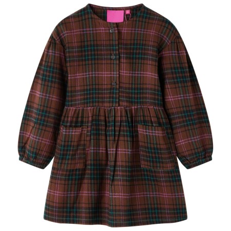 Vestido infantil de manga larga color coñac 104 de vidaXL, Vestidos de niños - Ref: Foro24-14450, Precio: 11,43 €, Descuento: %