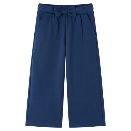 Pantalón infantil con perneras anchas azul marino 140 de vidaXL, Pantalones de niños - Ref: Foro24-14831, Precio: 13,06 €, De...