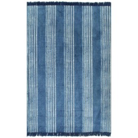 Alfombra de algodón Kilim con estampado azul 160x230 cm de vidaXL, Alfombras - Ref: Foro24-246564, Precio: 49,68 €, Descuento: %