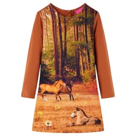 Cognac long-sleeved children's dress 116 by vidaXL, Children's dresses - Ref: Foro24-14859, Price: 13,99 €, Discount: %