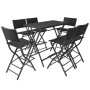 Set comedor de jardín plegable 7 pzas poli ratán y acero negro de vidaXL, Conjuntos de jardín - Ref: Foro24-42878, Precio: 26...