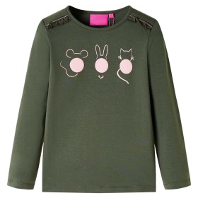 Camiseta infantil de manga larga caqui 140 de vidaXL, Camisetas para niños - Ref: Foro24-13773, Precio: 9,99 €, Descuento: %