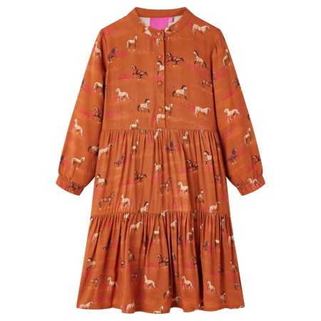 Vestido infantil color coñac 92 de vidaXL, Vestidos de niños - Ref: Foro24-15061, Precio: 17,88 €, Descuento: %