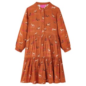 Vestido infantil color coñac 116 de vidaXL, Vestidos de niños - Ref: Foro24-15063, Precio: 15,99 €, Descuento: %