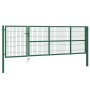 Garden fence gate with green steel posts 350x100 cm by vidaXL, garden gates - Ref: Foro24-142569, Price: 481,74 €, Discount: %