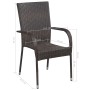 Stackable garden chairs 2 units brown synthetic rattan by vidaXL, Garden chairs - Ref: Foro24-44237, Price: 96,99 €, Discount: %