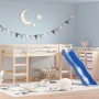 Cama alta para niños tobogán madera maciza pino negro 90x190 cm de vidaXL, Camas y somieres - Ref: Foro24-835910, Precio: 215...