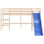 Cama alta para niños tobogán madera maciza pino negro 90x190 cm de vidaXL, Camas y somieres - Ref: Foro24-835910, Precio: 215...