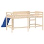 Cama alta para niños tobogán madera maciza pino negro 90x190 cm de vidaXL, Camas y somieres - Ref: Foro24-835910, Precio: 215...