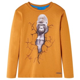 Camiseta infantil de manga larga ocre oscuro 128 de vidaXL, Camisetas para niños - Ref: Foro24-13217, Precio: 8,99 €, Descuen...