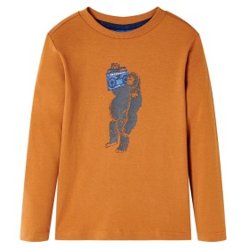 Camiseta infantil de manga larga ocre oscuro 116 de vidaXL, Camisetas para niños - Ref: Foro24-13461, Precio: 7,99 €, Descuen...