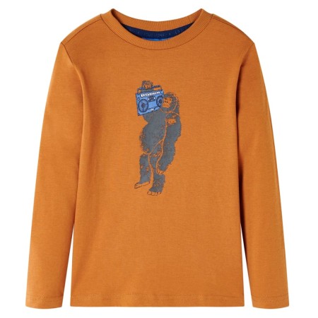 Camiseta infantil de manga larga ocre oscuro 140 de vidaXL, Camisetas para niños - Ref: Foro24-13463, Precio: 7,56 €, Descuen...