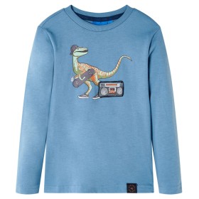 Camiseta infantil de manga larga azul medio 92 de vidaXL, Camisetas para niños - Ref: Foro24-12844, Precio: 9,99 €, Descuento: %