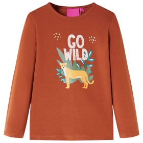 Langarm-T-Shirt für Kinder in der Farbe Cognac 140 von vidaXL, Kinder-T-Shirts - Ref: Foro24-13558, Preis: 9,99 €, Rabatt: %