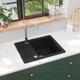 Granite kitchen sink with a black bowl by vidaXL, Sinks - Ref: Foro24-142952, Price: 163,02 €, Discount: %