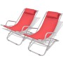 Reclining sun loungers, 2 units, red steel by vidaXL, Loungers - Ref: Foro24-42937, Price: 111,25 €, Discount: %