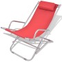 Reclining sun loungers, 2 units, red steel by vidaXL, Loungers - Ref: Foro24-42937, Price: 111,25 €, Discount: %