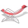 Reclining sun loungers, 2 units, red steel by vidaXL, Loungers - Ref: Foro24-42937, Price: 111,25 €, Discount: %