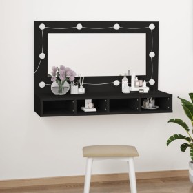 Furniture with mirror and black LED 90x31.5x62 cm by vidaXL, bathroom vanities - Ref: Foro24-833488, Price: 61,99 €, Discount: %