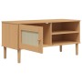 Mueble de TV SENJA aspecto ratán madera pino marrón 106x40x49cm de vidaXL, Muebles TV - Ref: Foro24-358040, Precio: 72,99 €, ...